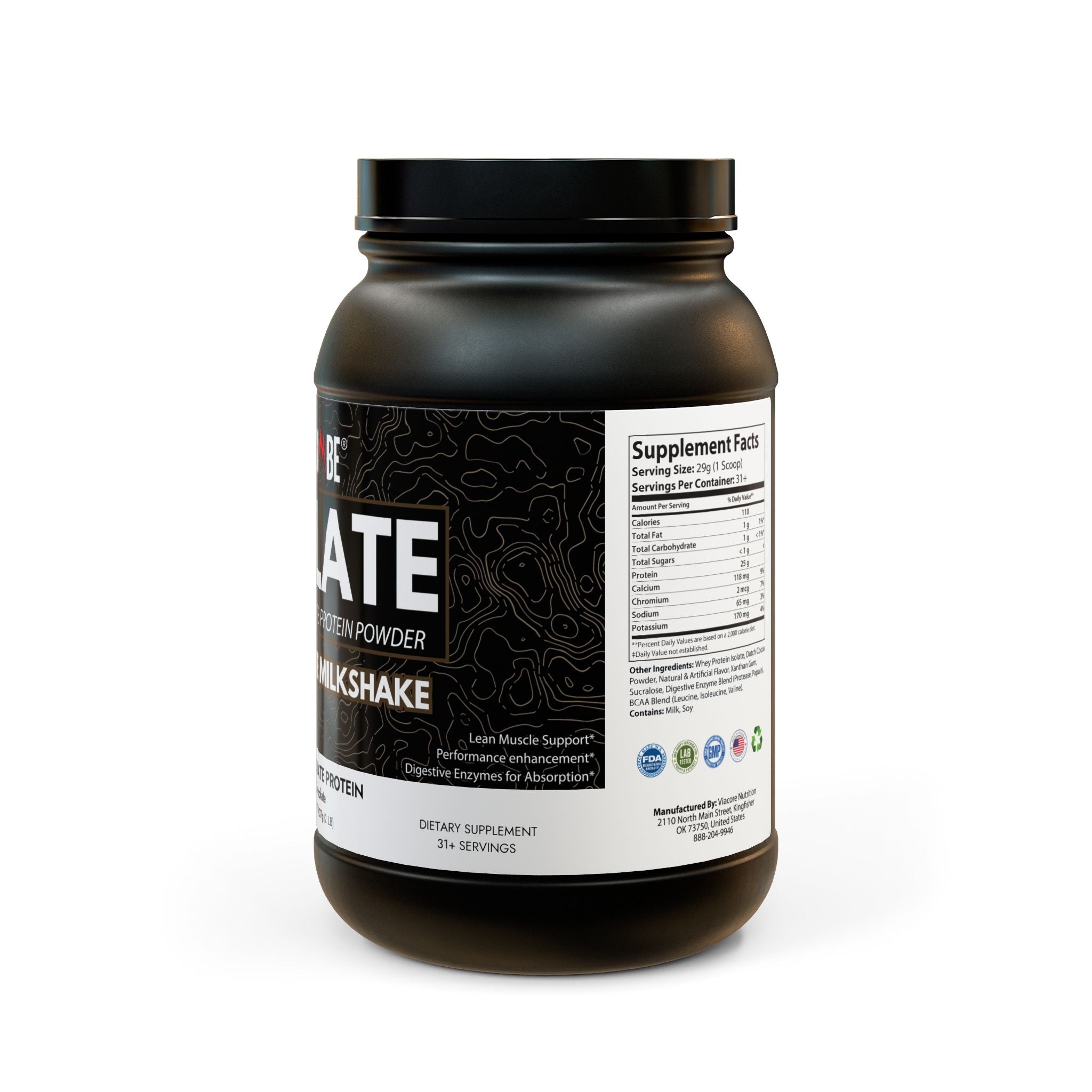 Whey Isolate Protein Supplement (907g, 2lb)