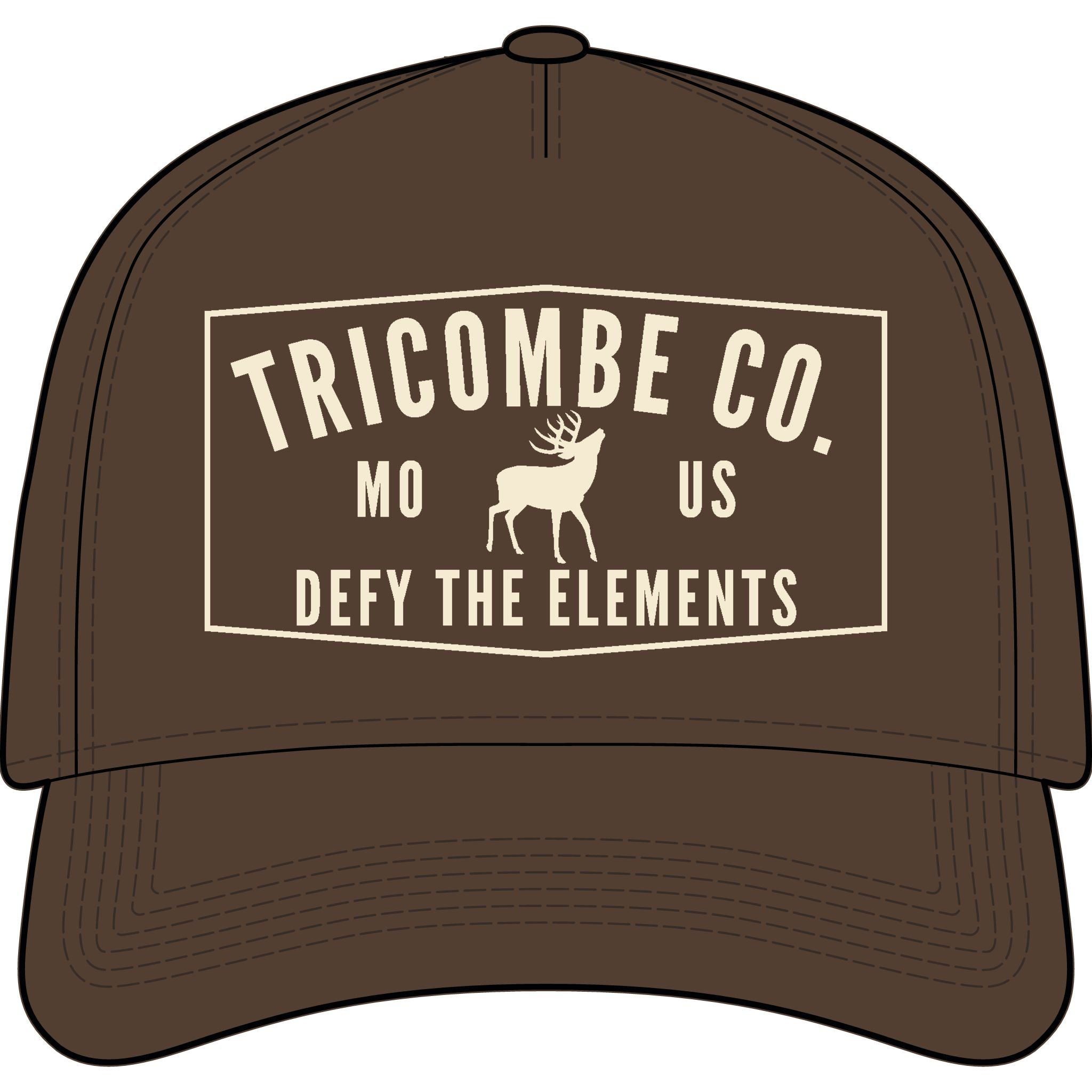 Tricombe Co. Deer Patch Cap – Outdoor Adventure Baseball Hat, “Defy The Elements”