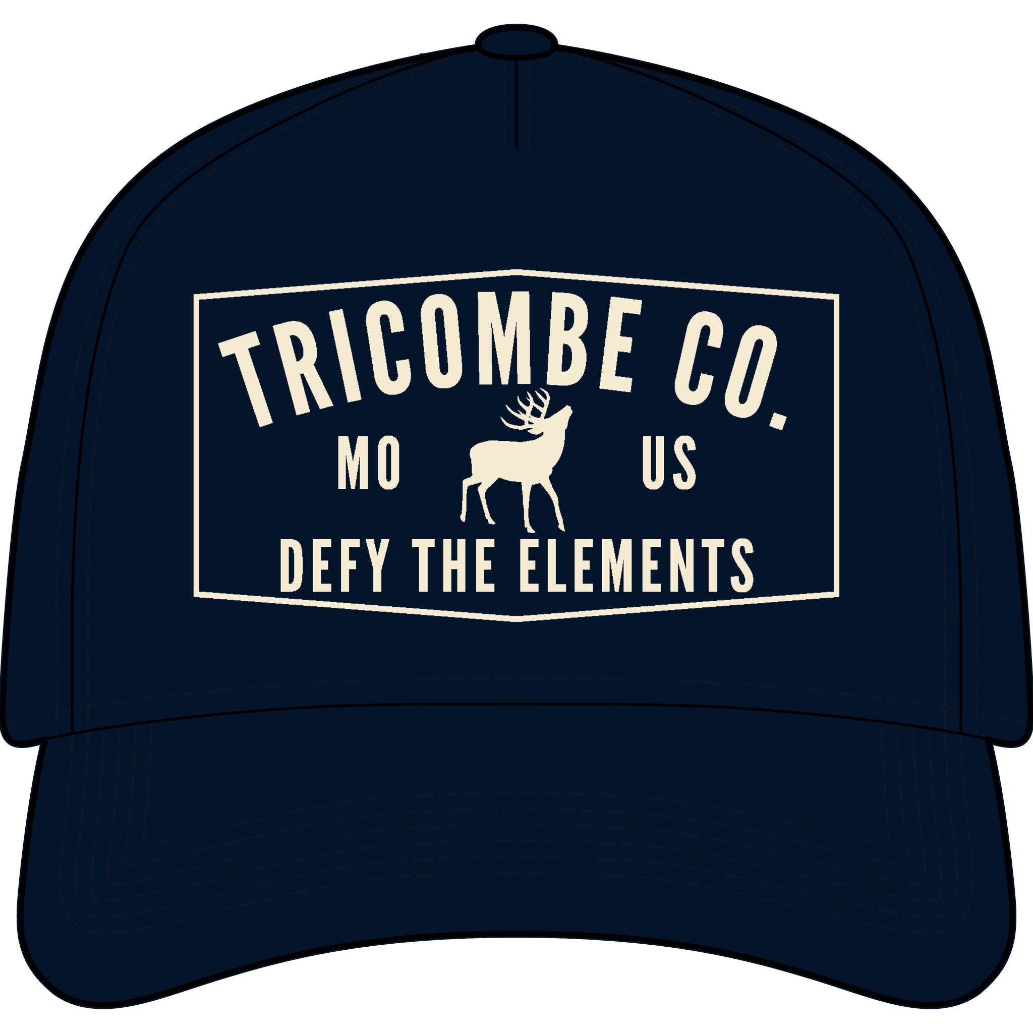 Tricombe Co. Deer Patch Cap – Outdoor Adventure Baseball Hat, “Defy The Elements”