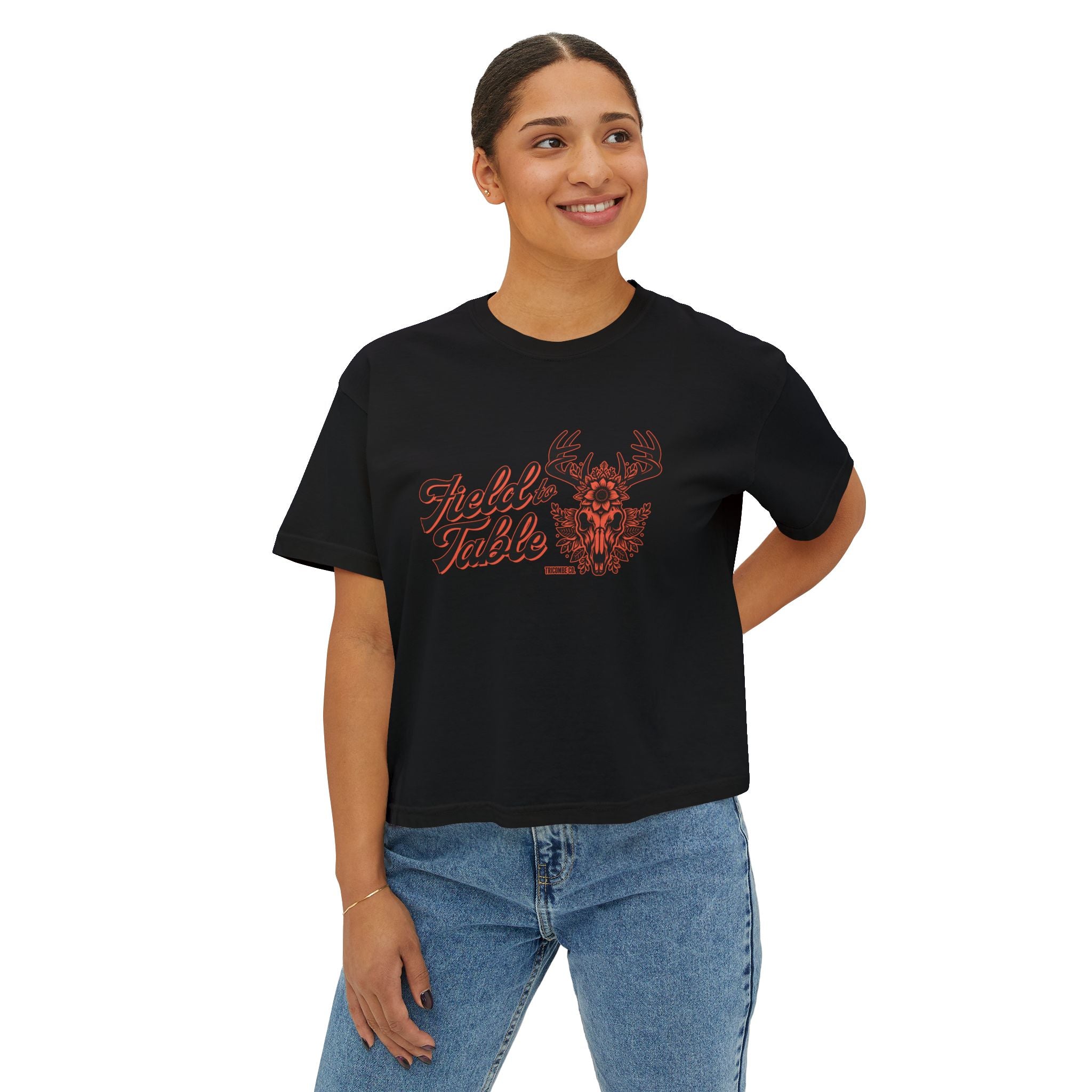 Boxy Tee - Field to Table Women's Deer Hunting Tshirt