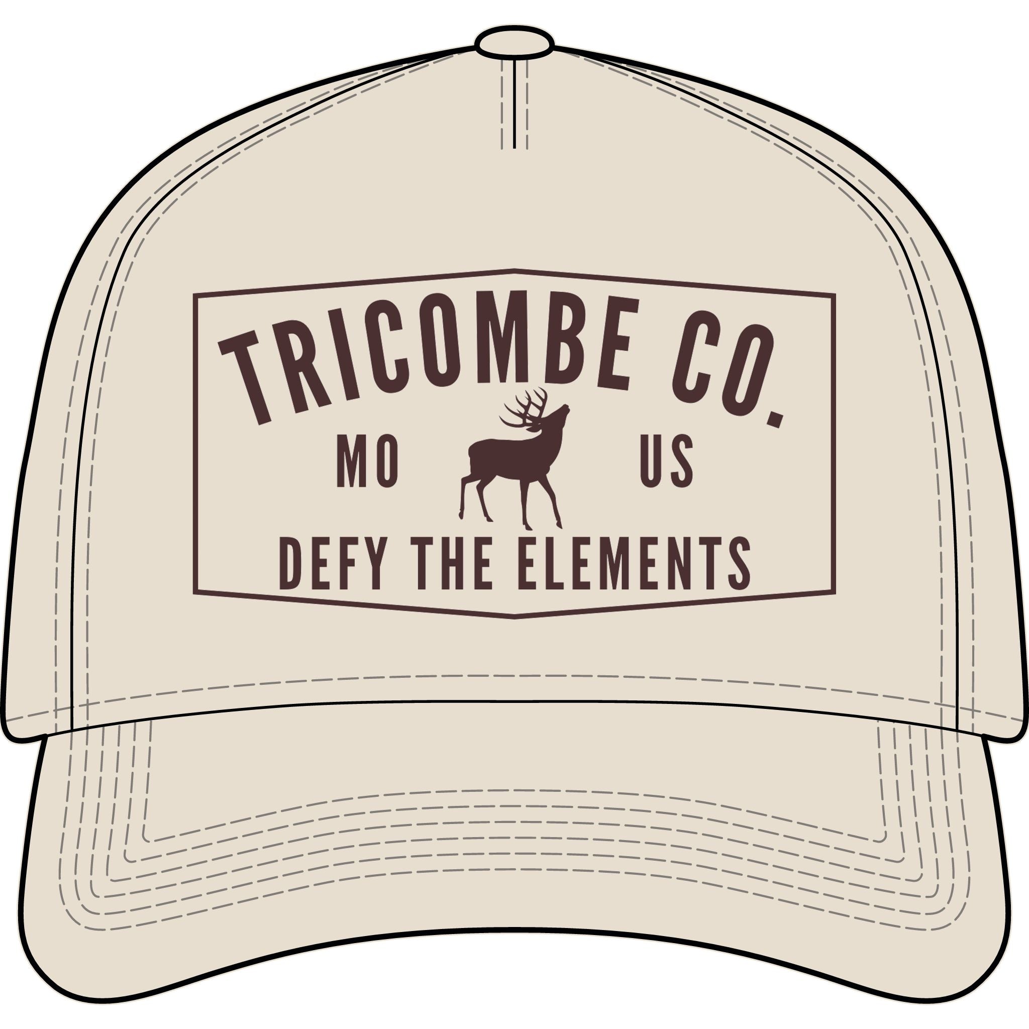 Tricombe Co. Deer Patch Cap – Outdoor Adventure Baseball Hat, “Defy The Elements”
