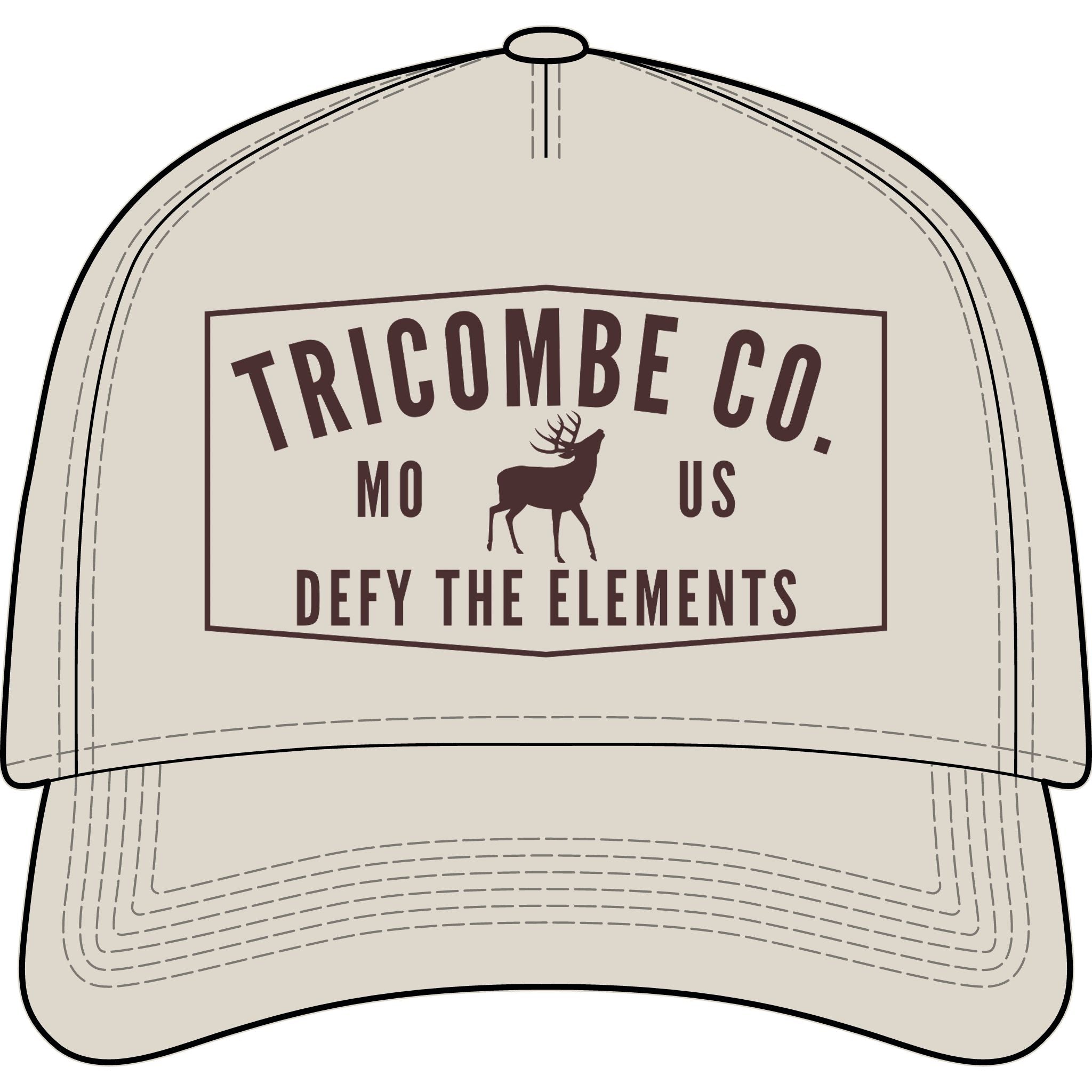 Tricombe Co. Deer Patch Cap – Outdoor Adventure Baseball Hat, “Defy The Elements”