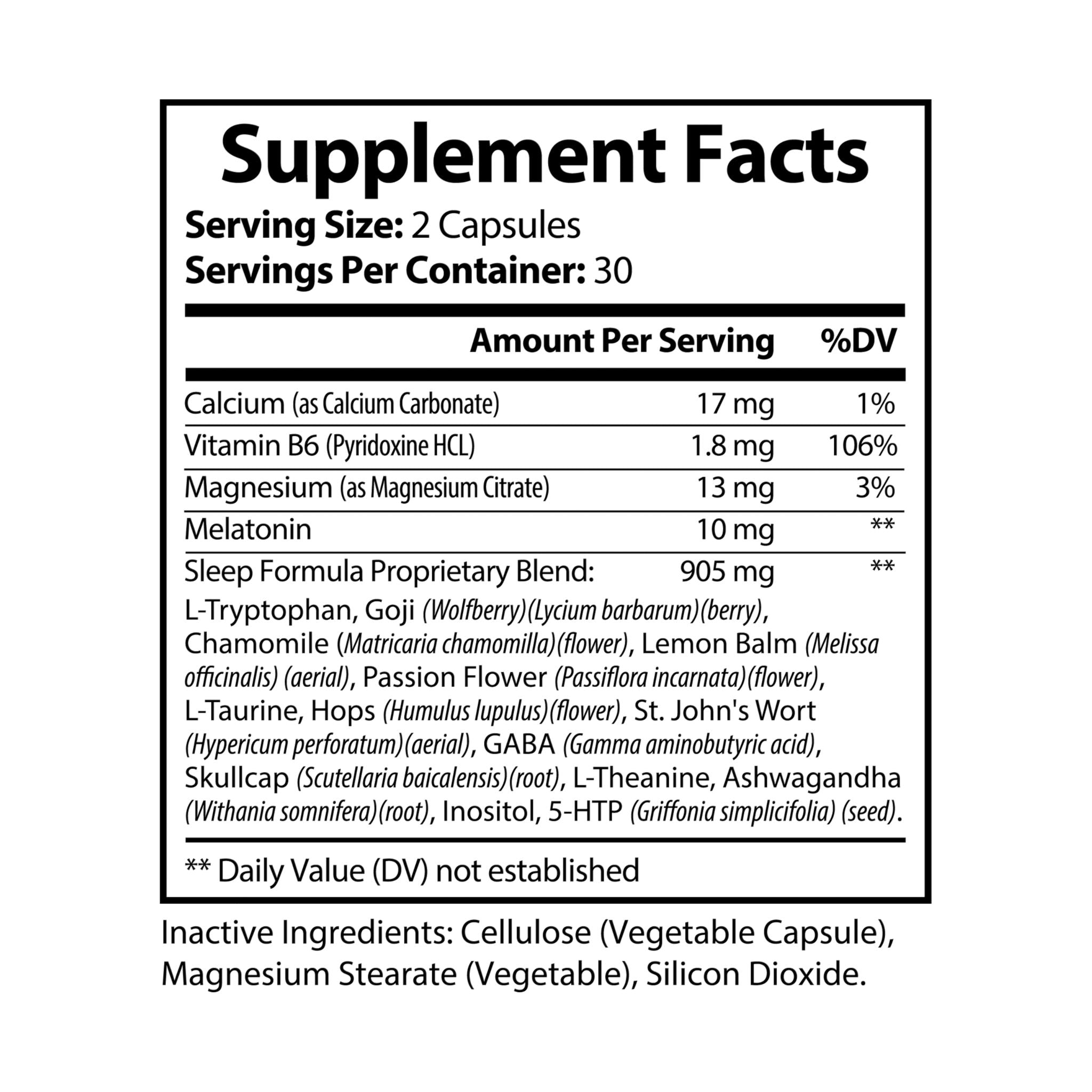 Peak Sleep, Sleep Support Supplement (60 Capsules)