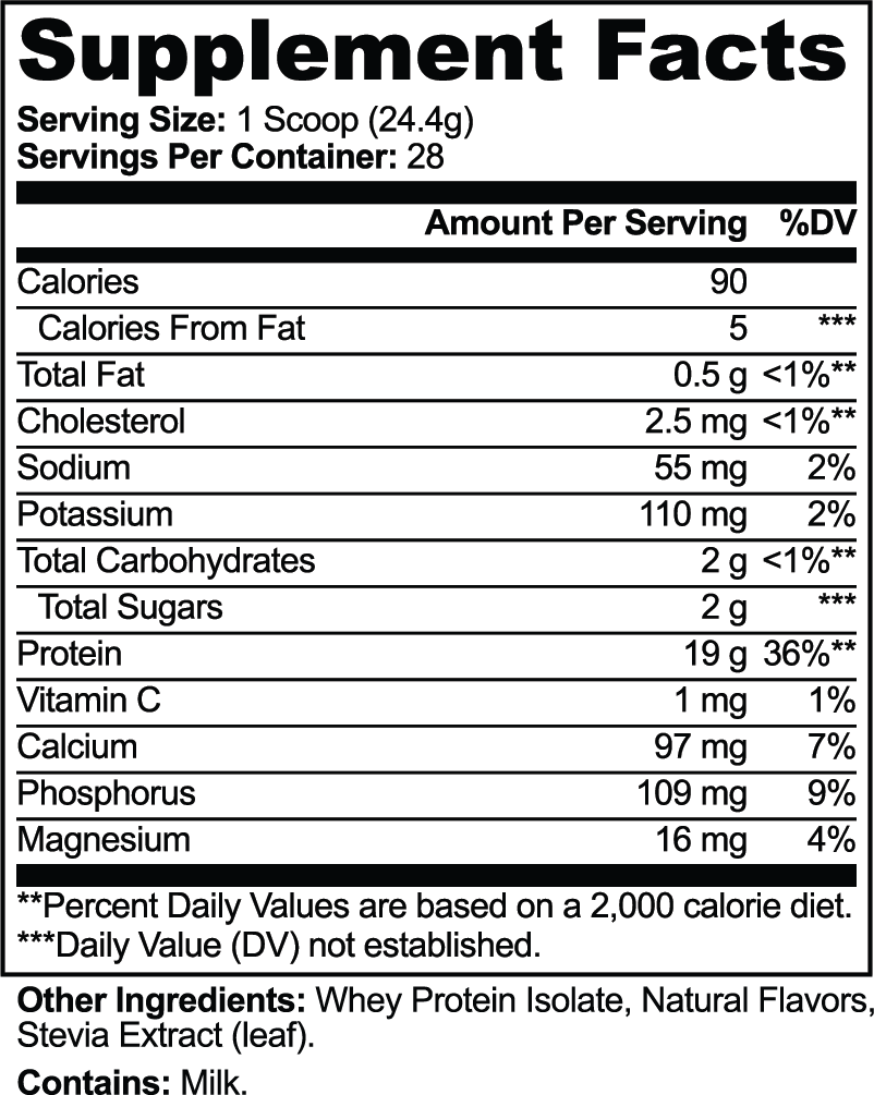 BARE ISOLATE 100% Whey Protein Isolate (Vanilla)